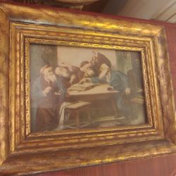 FRAMED ANTIQUE JEWISH ART/JUDIACA