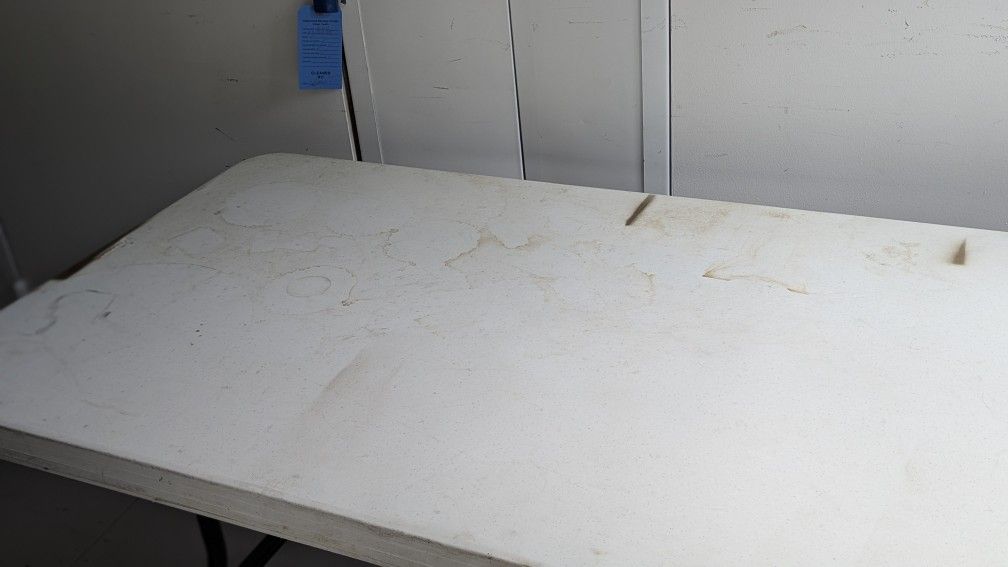 Plastic tables approximately 6 feet long 3 available