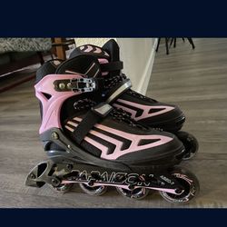 Adjustable Inline Skates w Light Up Wheels