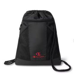 New w/ Tags Champion Method Carrysack Drawstring Backpack Black Bag 
