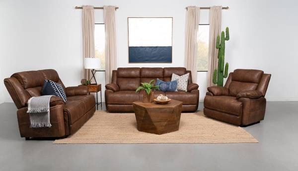**SUPER SALE** Beautiful Rich Brown Faux Leather Sofa with Extra Cushion Seats! Best Prices!