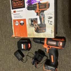 Black And Decker Drill Includes Charger & Battery