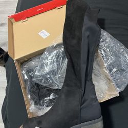 Black Knee High Booties 
