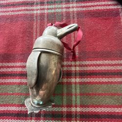 Mini Restoration Hardware "1936 Penguin Shaker" Nickel-Plate Martini Cocktail Mixer