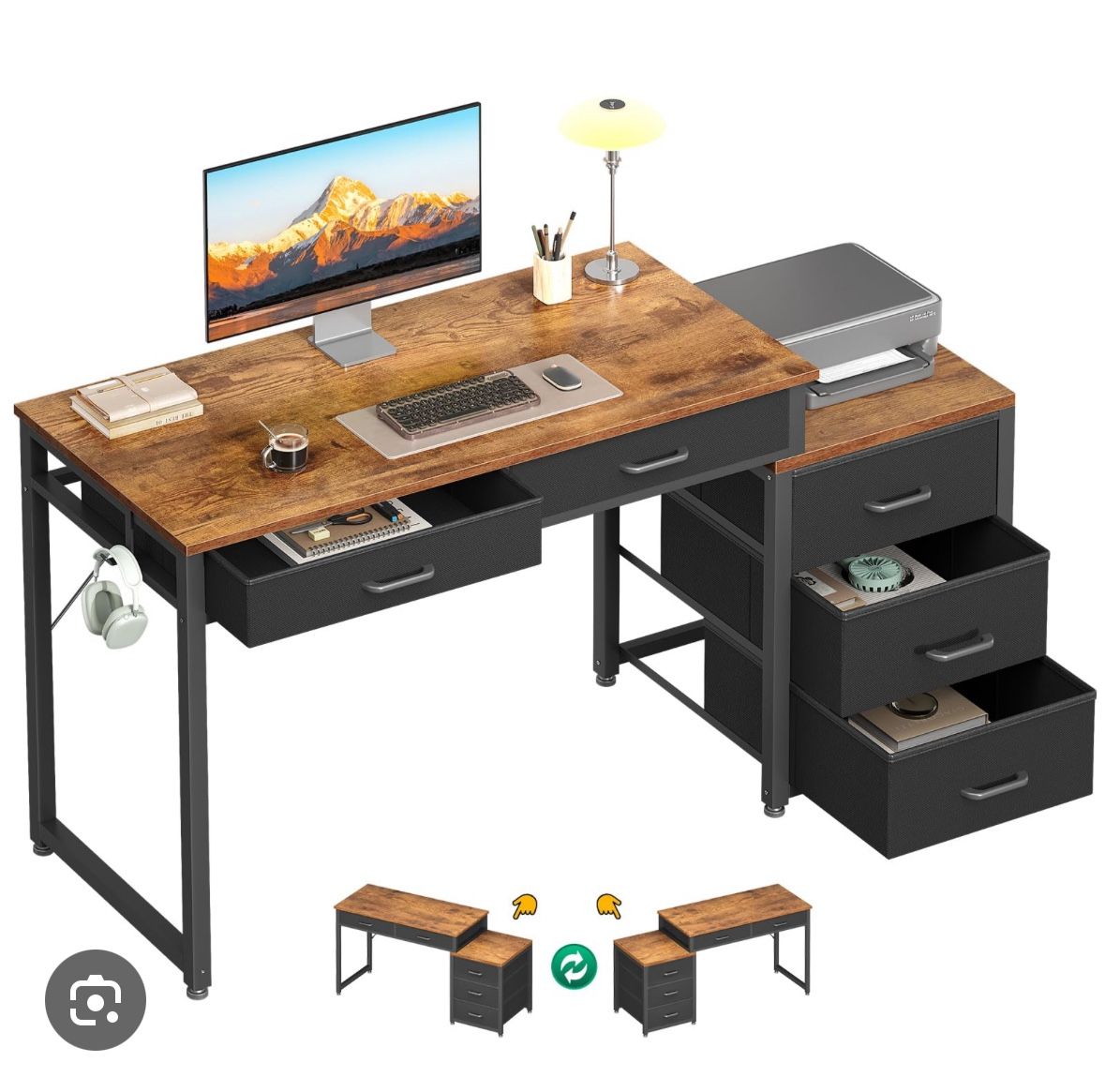 Brown 53 Inch Desk
