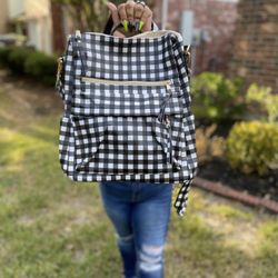 Checkered Black And White Backpack