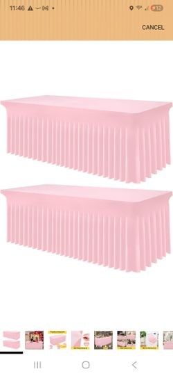 1  pink Spandex Tablecloth For 6ft Tables (FIRM PRICE)