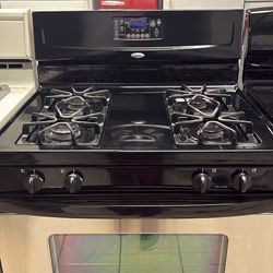 Whirlpool Black Stainless Gas Stove