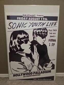 Sonic Youth Nirvana STP Concert Poster 23x33