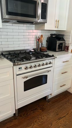 Hallman 30” Dual Fuel Gas Range Stove Oven - White