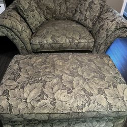 AMAZINGLY COMFY OVERSIZED CHAIR WITH OTTOMAN