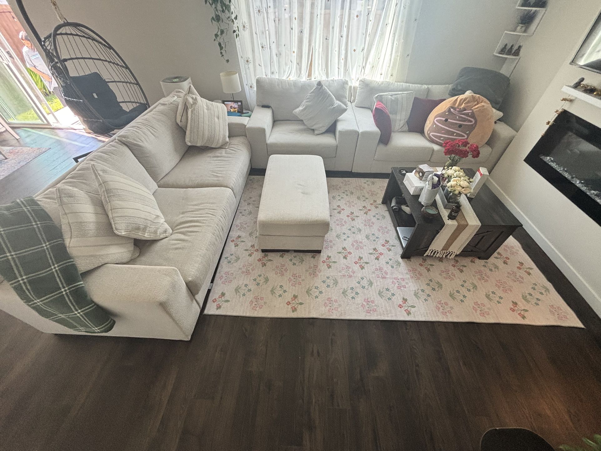 Sofa With Ottoman And Large Sofa Chair And Love Seat
