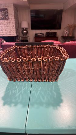 Rustic Twig Wicker Storage Basket