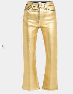 FRAME Le Crop Mini Boot CUT Jeans Gold Chrome size 31, neiman marcus, great condition! LOVE