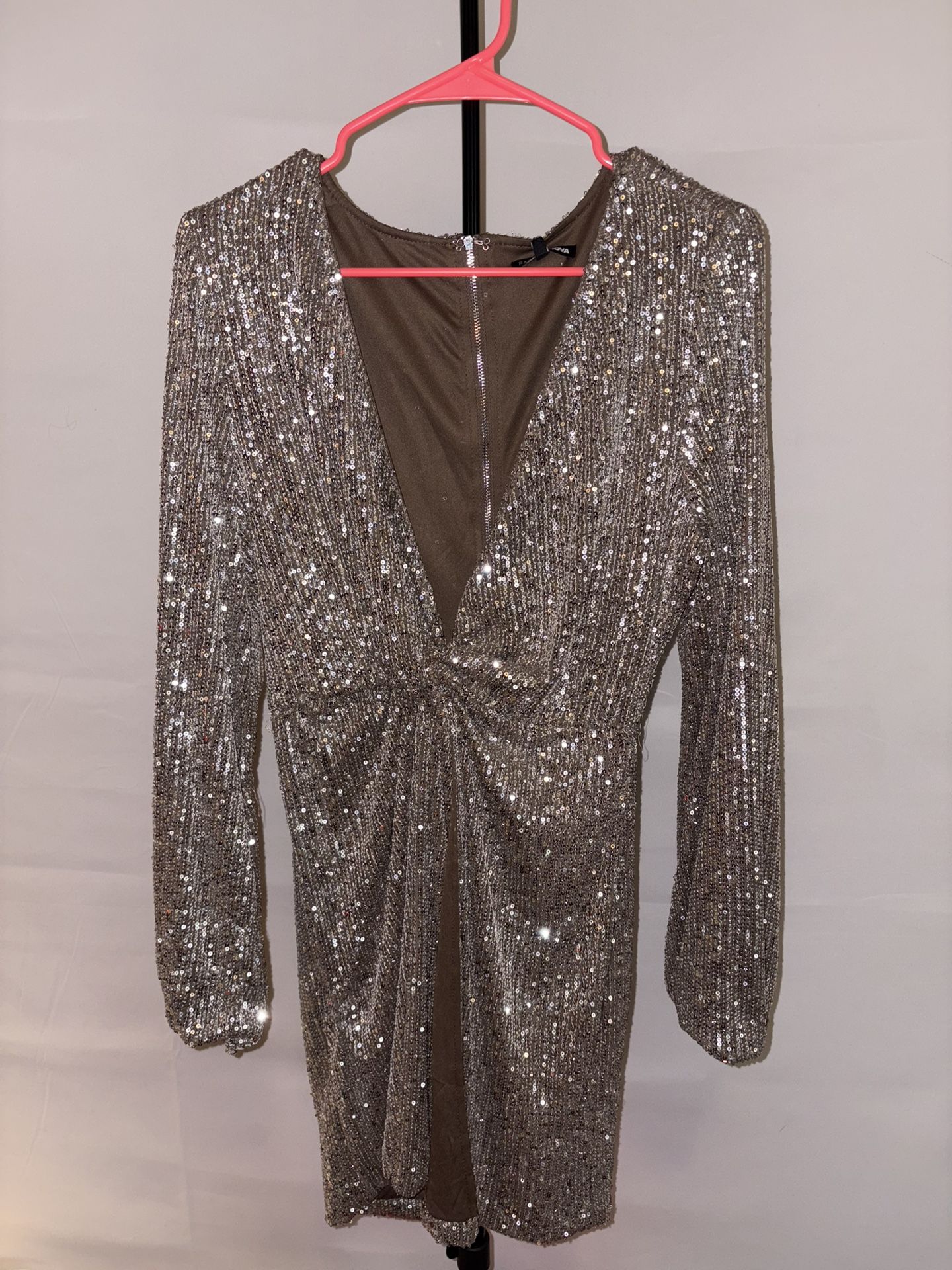 Sequin Dress Mini - Silver