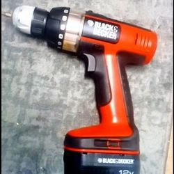 Black & Decker 12V Cordless Drill W/ Battery 