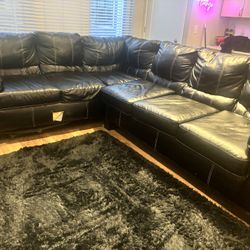 Sectional - Large Black Leather