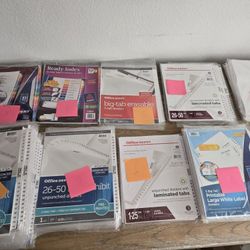 NEW Binder Dividers – Assorted Types & Brands (Bulk Lot).Check my page for more office supplies.