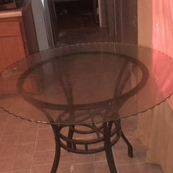 4ft Round Glass Table No Chairs