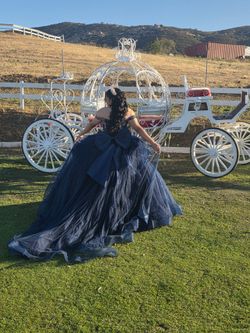 Quincenera blue and silver dress