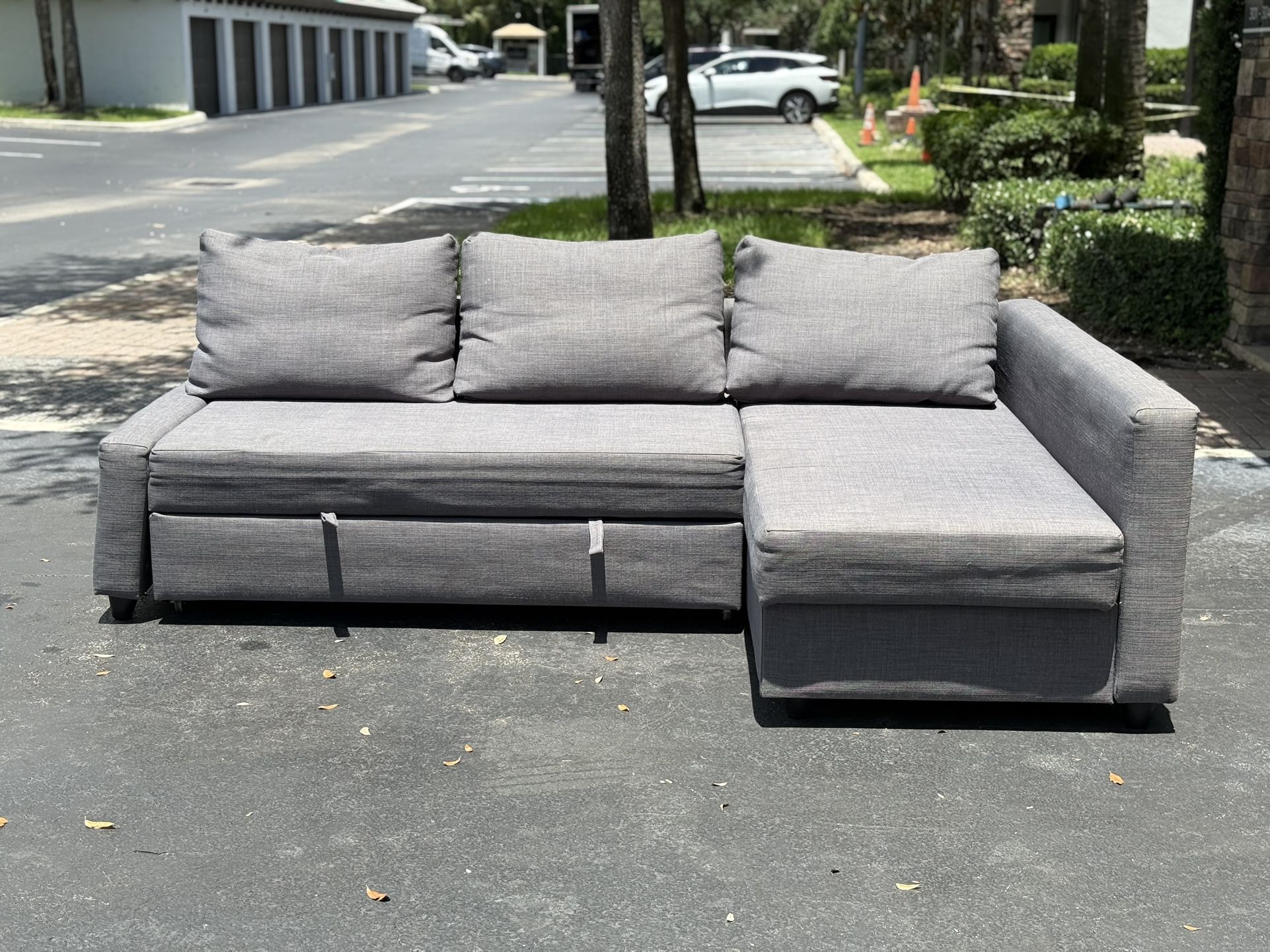 IKEA FRIHETEN Sleeper sectional sofa gray / storage / great condition / delivery negotiable 