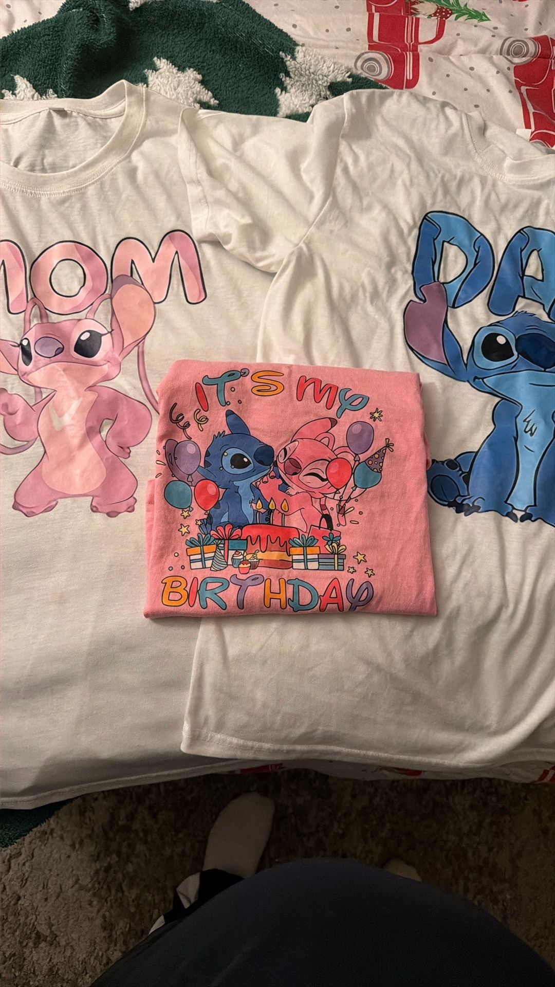 Stitch And Angel Birthday Shirts