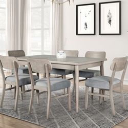 Gray 7pc Dining Table Set 