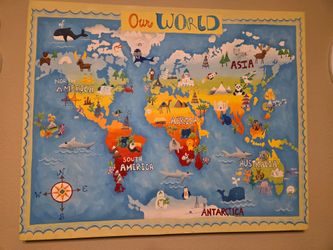 Kids World Canvas Wall Decor 24"×30"