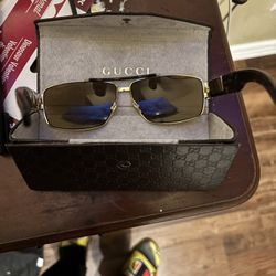 GUCCI Sunglasses Metal Brown Black Auth bs29266