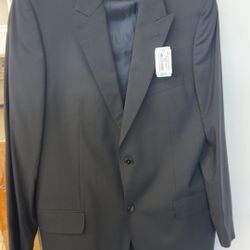 Versace Collection Black Wool Suit Jacket Single-Breasted 2-Button 54