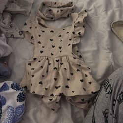 Black And Beige Heart Dress 