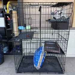 Basic Large Black  3 Tier Cat Cage