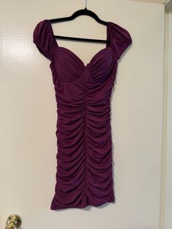Purple Ruched Bodycon Mini Dress