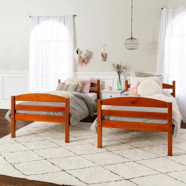 USED Wooden #twinBed with safety rail