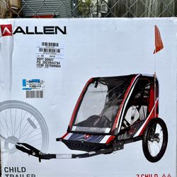 Allen Sports Deluxe Steel 2-Child Bicycle Bike Trailer, Model T2 Red