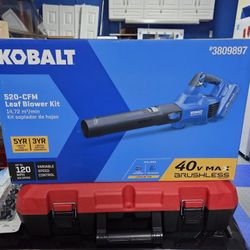 NEW Kobalt 40V Brushless 520-CFM 120-MPH Leaf Blower Kit