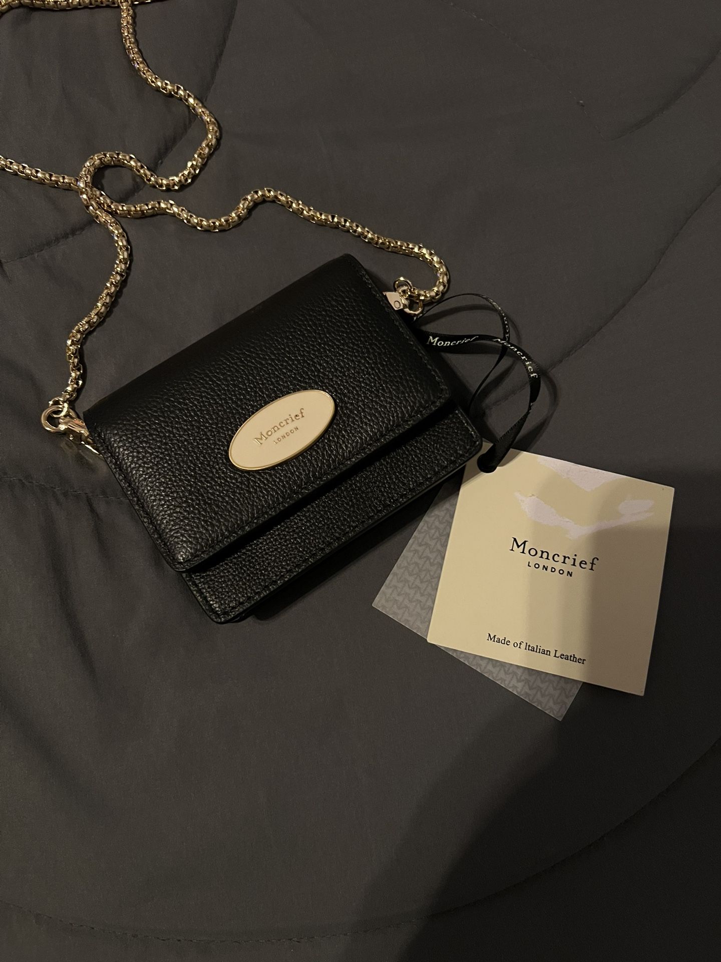 Moncreif Slone Leather Wallet With Gold Chain