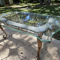 Glass And Metal Table 
