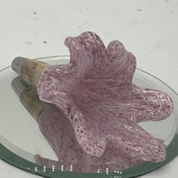 Bombay Hand Blown Art Glass Pink Tulip Flower Wine Stopper Topper   Elevate your bar tools collection with this exquisite Bombay Hand Blown Art Glass 