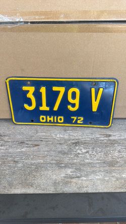 Vintage Ohio License Plate 1972