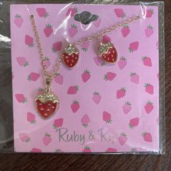 Strawberry Necklace &Earrings