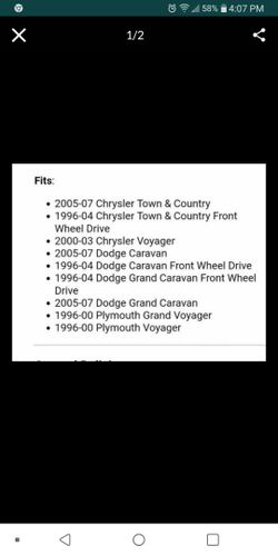 2006 dodge caravan brand new axles