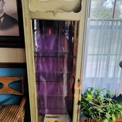 Antique Cabinet With Glass Shelves