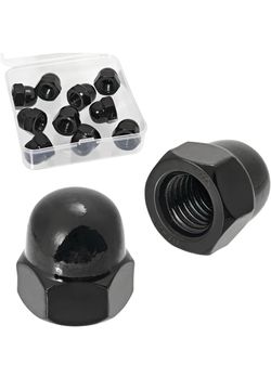 M12-1.75 Black Acorn Cap Nuts 304 Stainless Steel 10PCS Automotive Wheel Bolt Covers