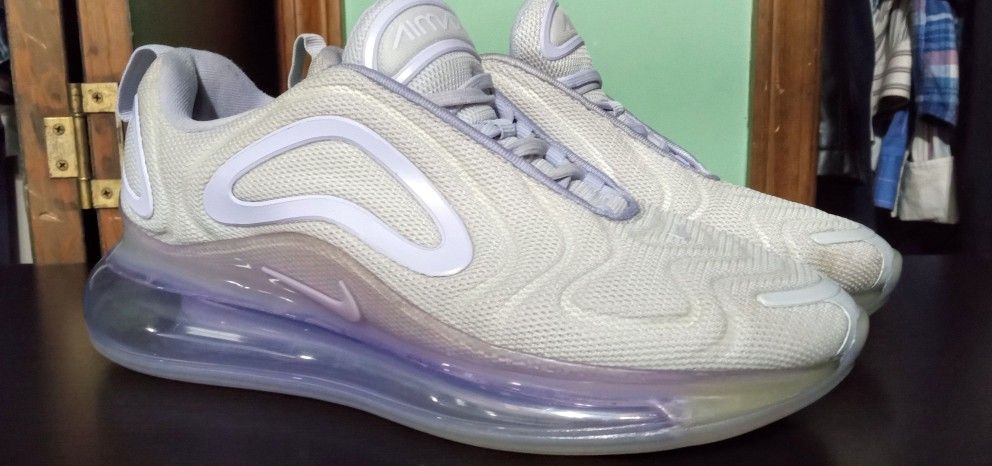 Women's Nike Air Max 720 Pure Platinum Oxygen Purple and Gray