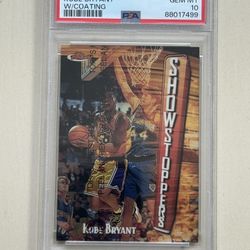 1997 Finest Kobe Bryant with Coating #262 PSA 10 LA Lakers 