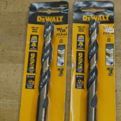LOT 2 DEWALT DW1130 15/32" BLACK OXIDE HIGH SPEED STEEL DRILL BIT NEW 
