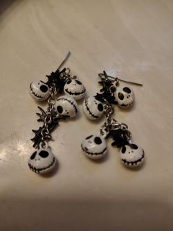 Jack Skellington Dangle Charm Earrings