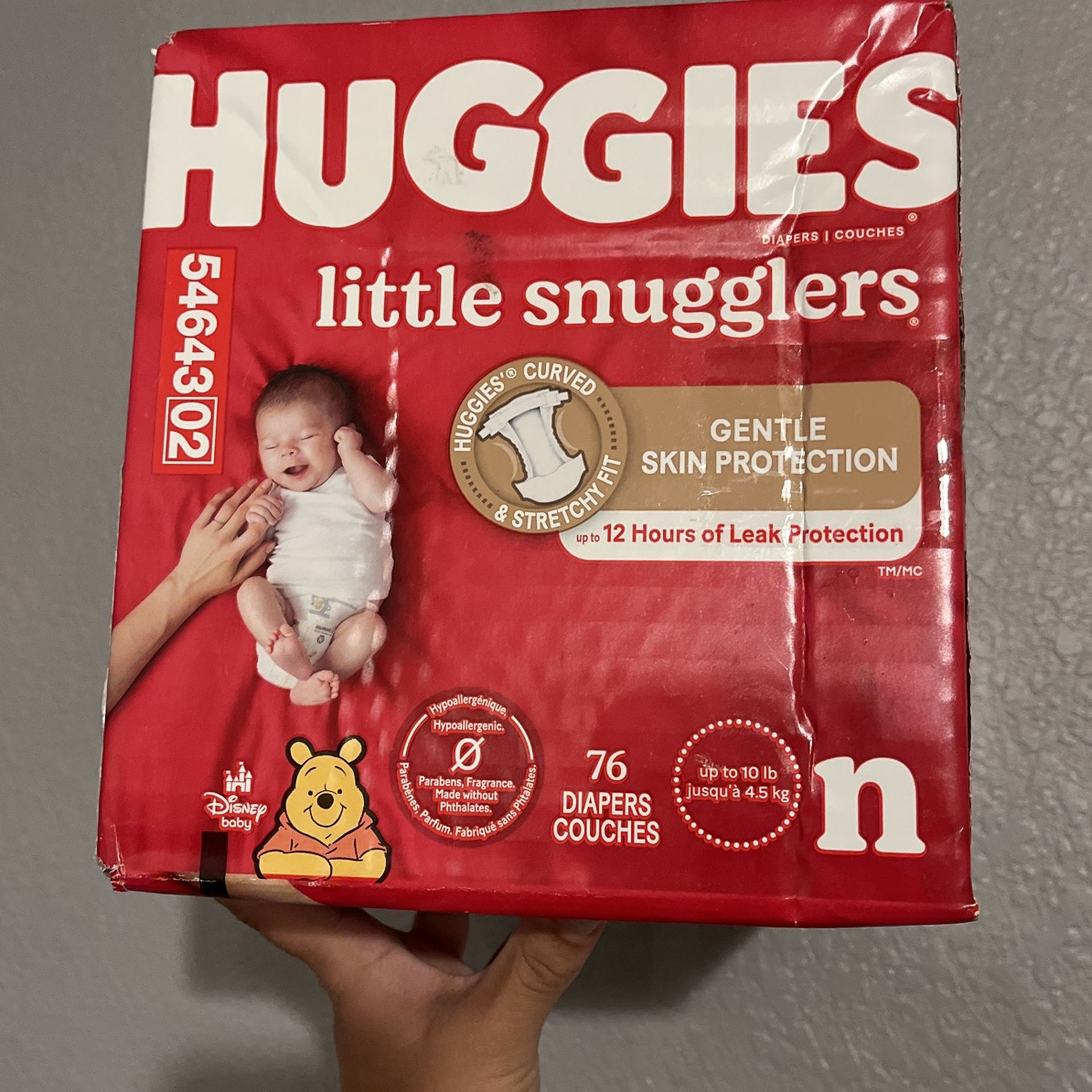 Brand New Sealed Box Of Newborn Huggies 76ct