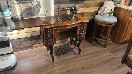 Antique White Sewing Machine